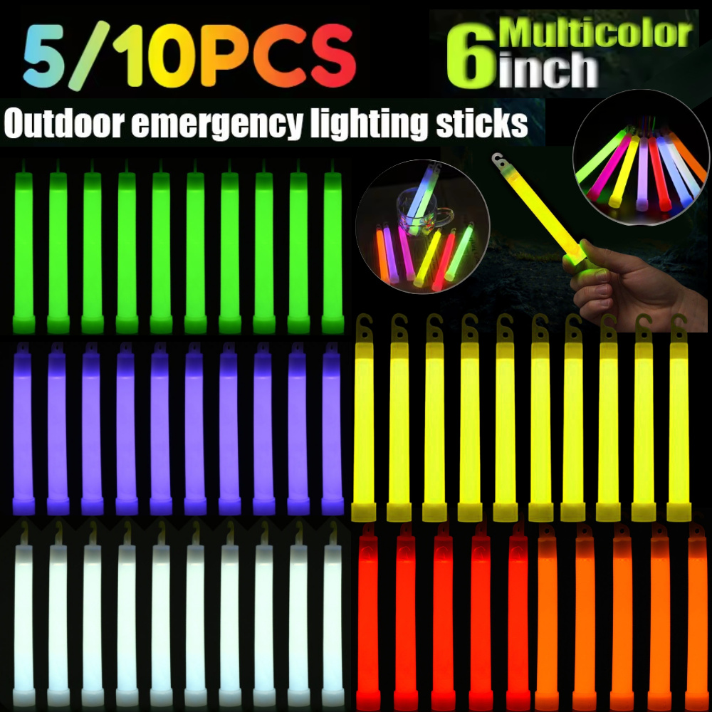 Glow Sticks Survival - 5/10 Buah 6 Inci Tongkat Bercahaya