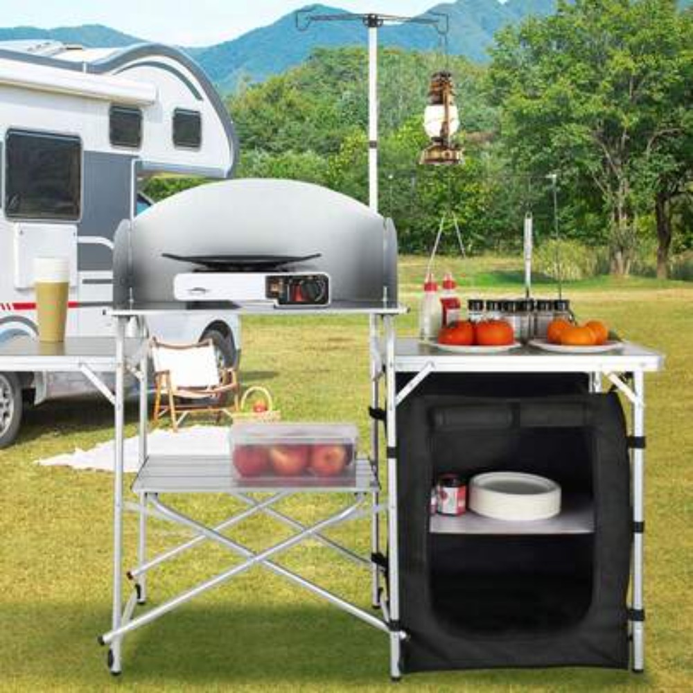 Outdoor Camping Kitchen Setup - Meja Dapur Lipat untuk Berkemah di