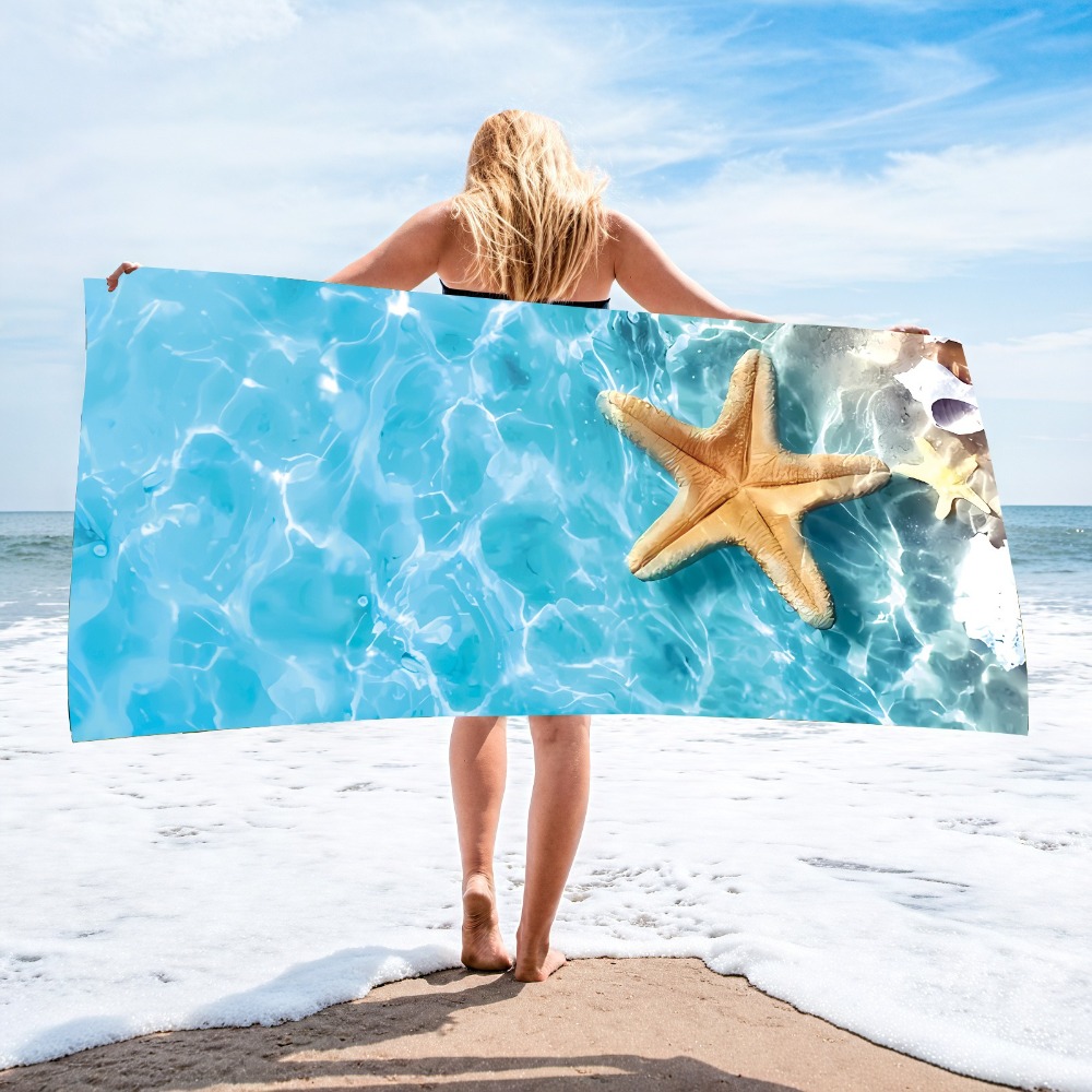 Outdoor Camping Blanket - Handuk Mandi Ubur-ubur Laut Biru 27.5X55