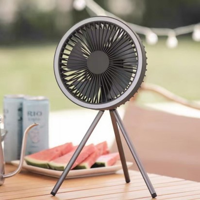 Outdoor Camping Ventilator - Kipas Camping Portabel dengan Lampu LED