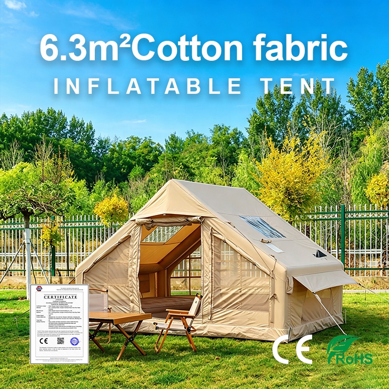 Outdoor Camping Direct - Tenda Tiup Kanvas Katun Bernapas 6,3m²