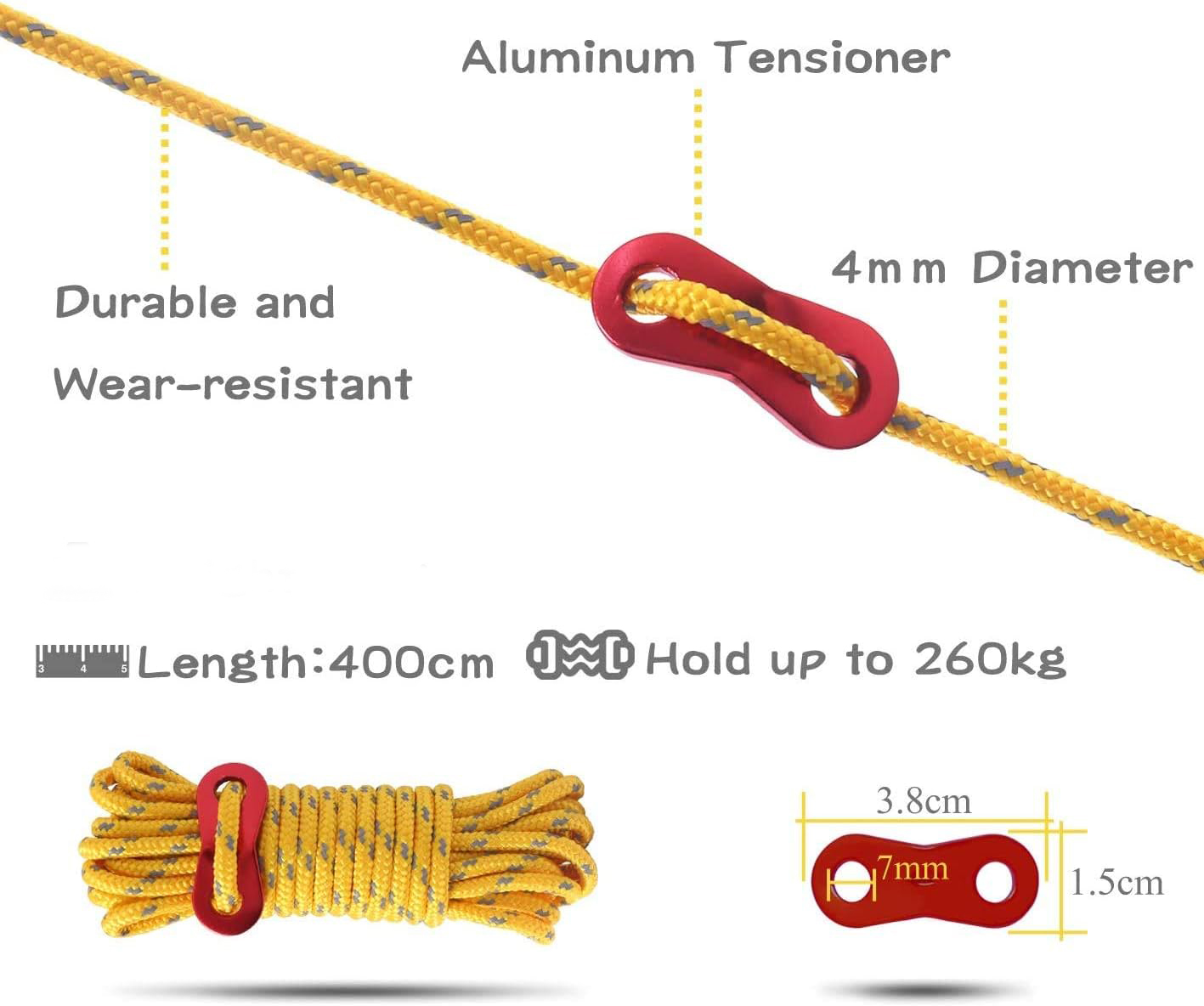 4m kabel tenda garis pria refl - Outdoor Camping Guy ulasan dan harga