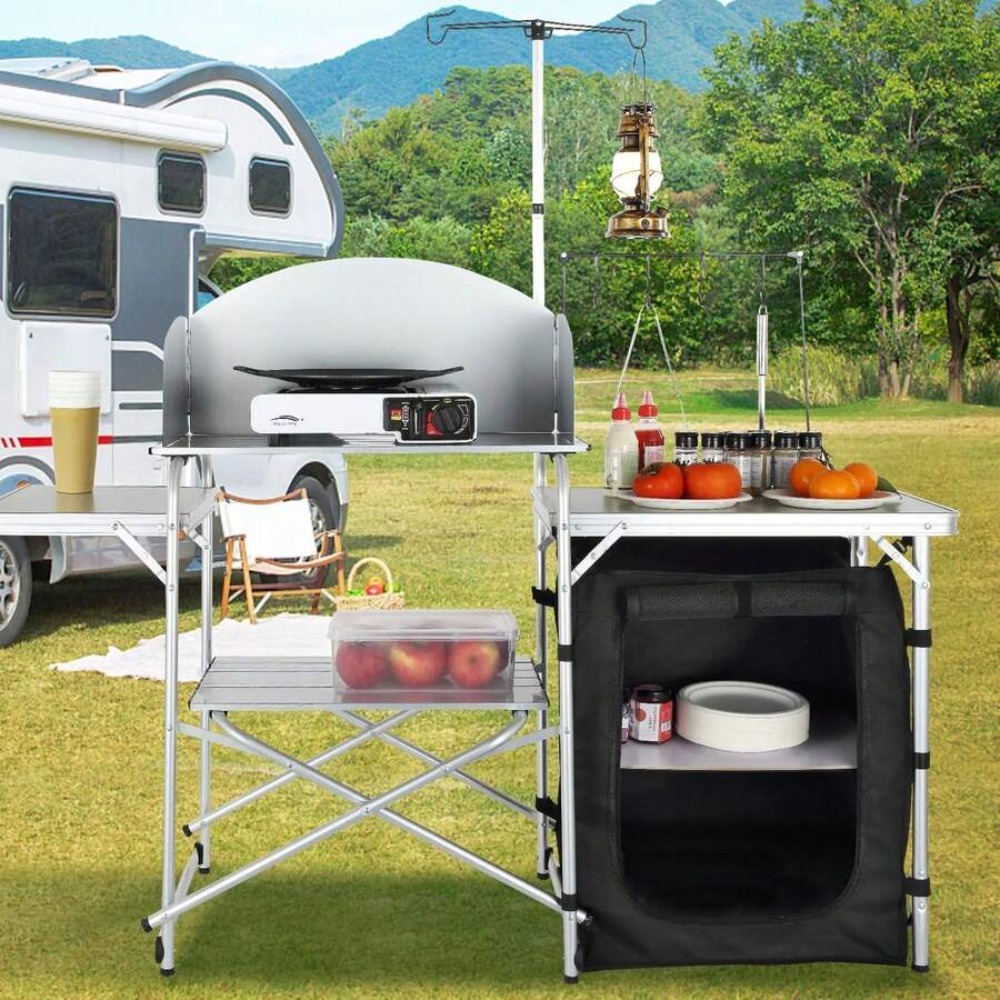 Meja Dapur Lipat untuk Berkema - Outdoor Camping Kitchen Setup ulasan dan harga