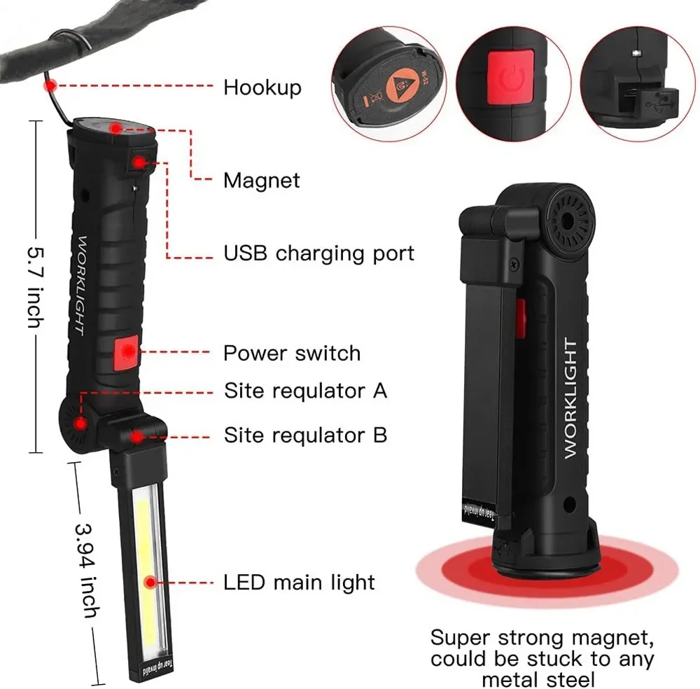 Senter LED COB Portabel Lampu  - Outdoor Camping Lampe ulasan dan harga