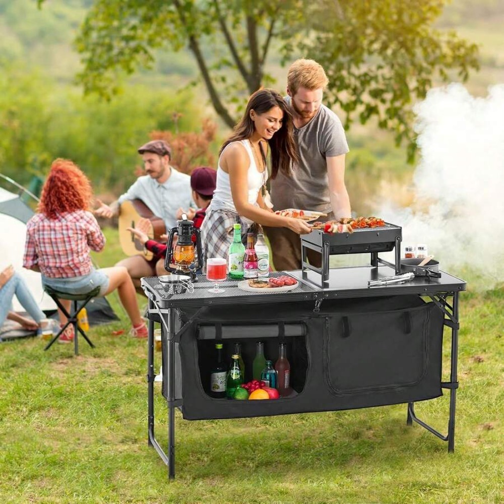 Meja Dapur Lipat untuk Berkema - Outdoor Camping Kitchen Setup ulasan dan harga
