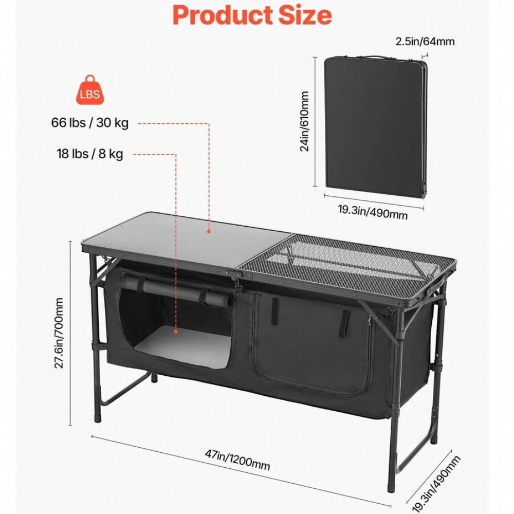 Meja Dapur Lipat untuk Berkema - Outdoor Camping Kitchen Setup ulasan dan harga
