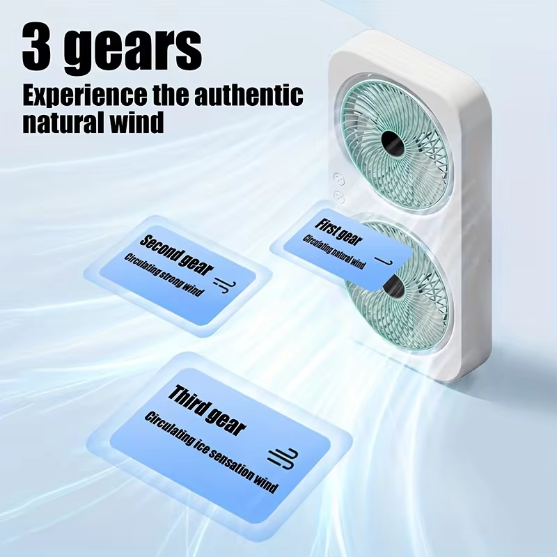 Kipas USB Dual Head dengan Bal - Outdoor Camping Ventilator ulasan dan harga