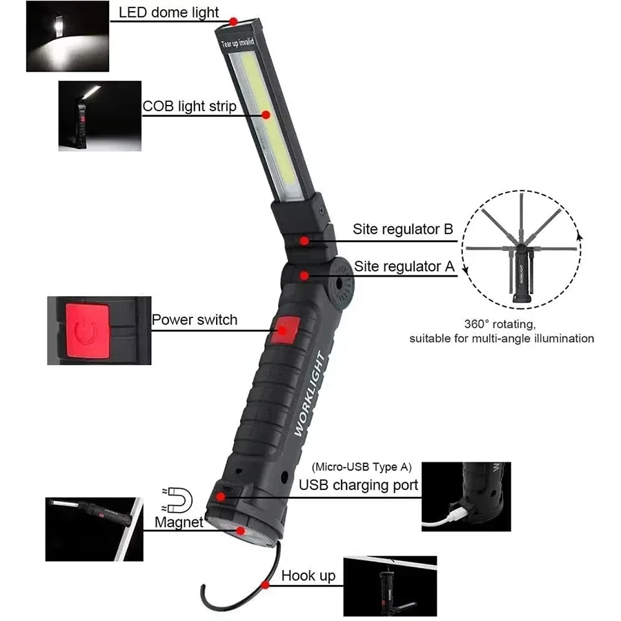 Senter LED COB Portabel Baru,  - Outdoor Camping Lampe ulasan dan harga