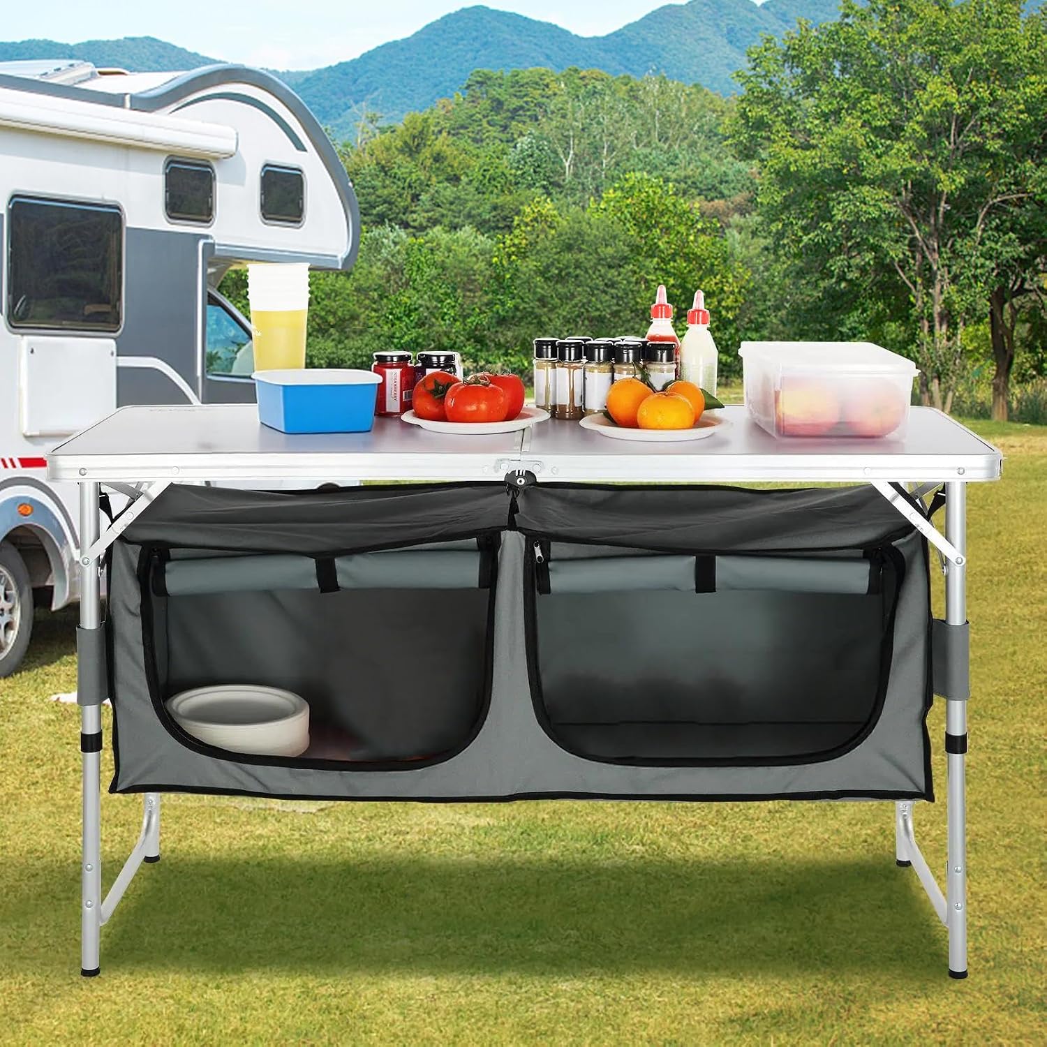 Stasiun Dapur Camping, Meja Ma - Outdoor Camping Kitchen Setup ulasan dan harga
