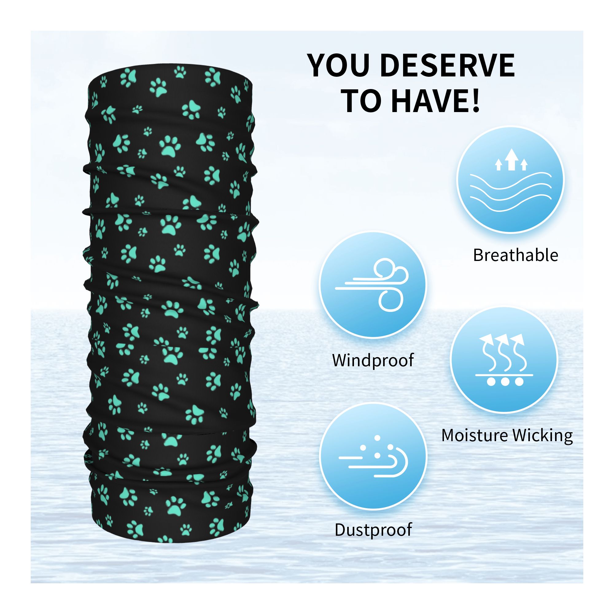 Bandana Leher Motif Jejak Kaki - Trekking Gaiters ulasan dan harga